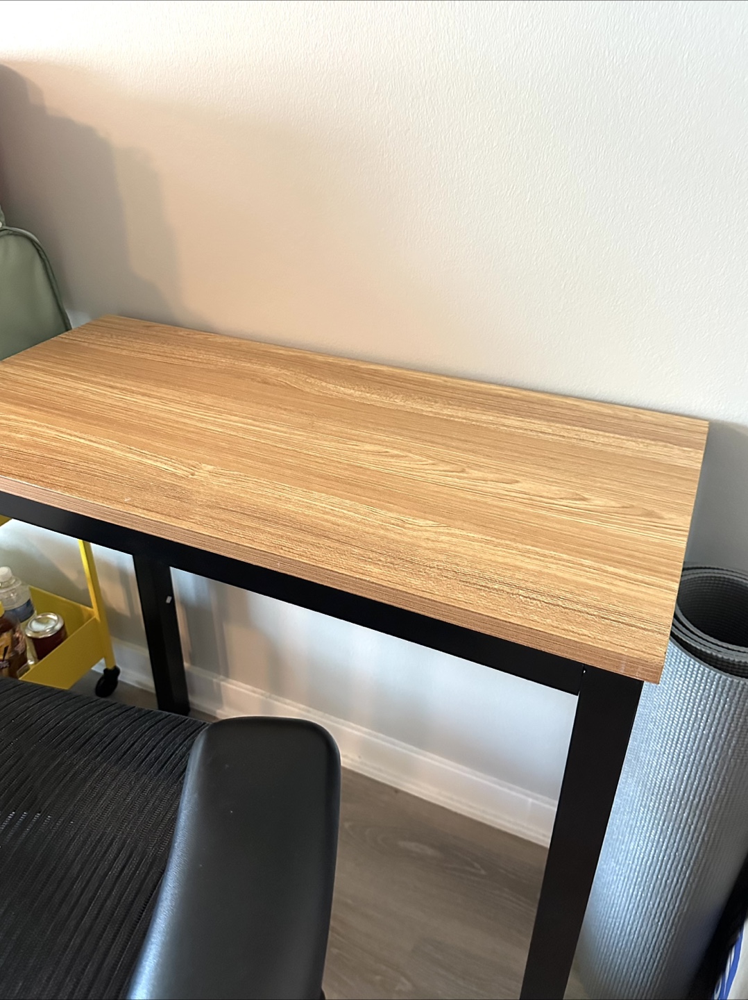 Wooden Top Desk with Black Frame - photo 2