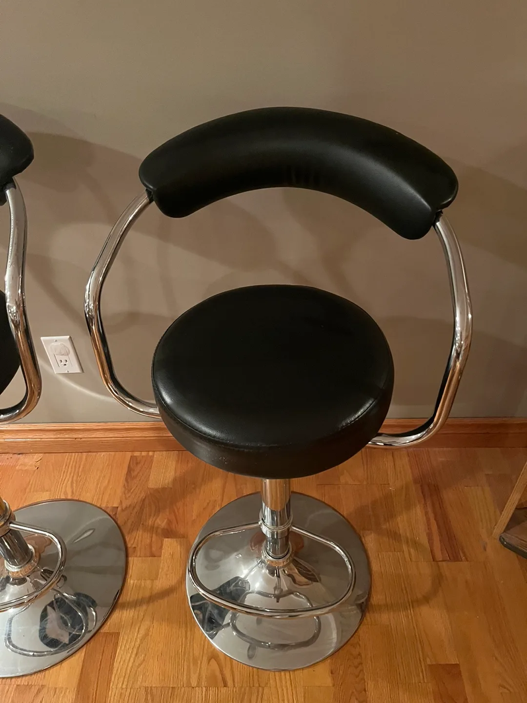 2 black  bar height stools curved back  $60 FIRM image indicator(4)