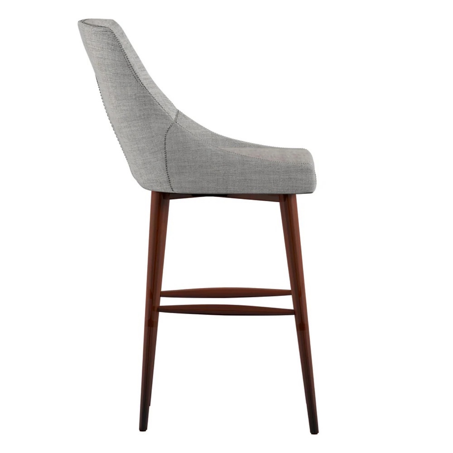 Set of 2 Gray Fabric Bar Stools - photo 5