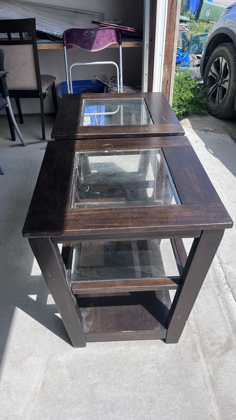 Glass Top End Tables - Set of 2 - photo 2