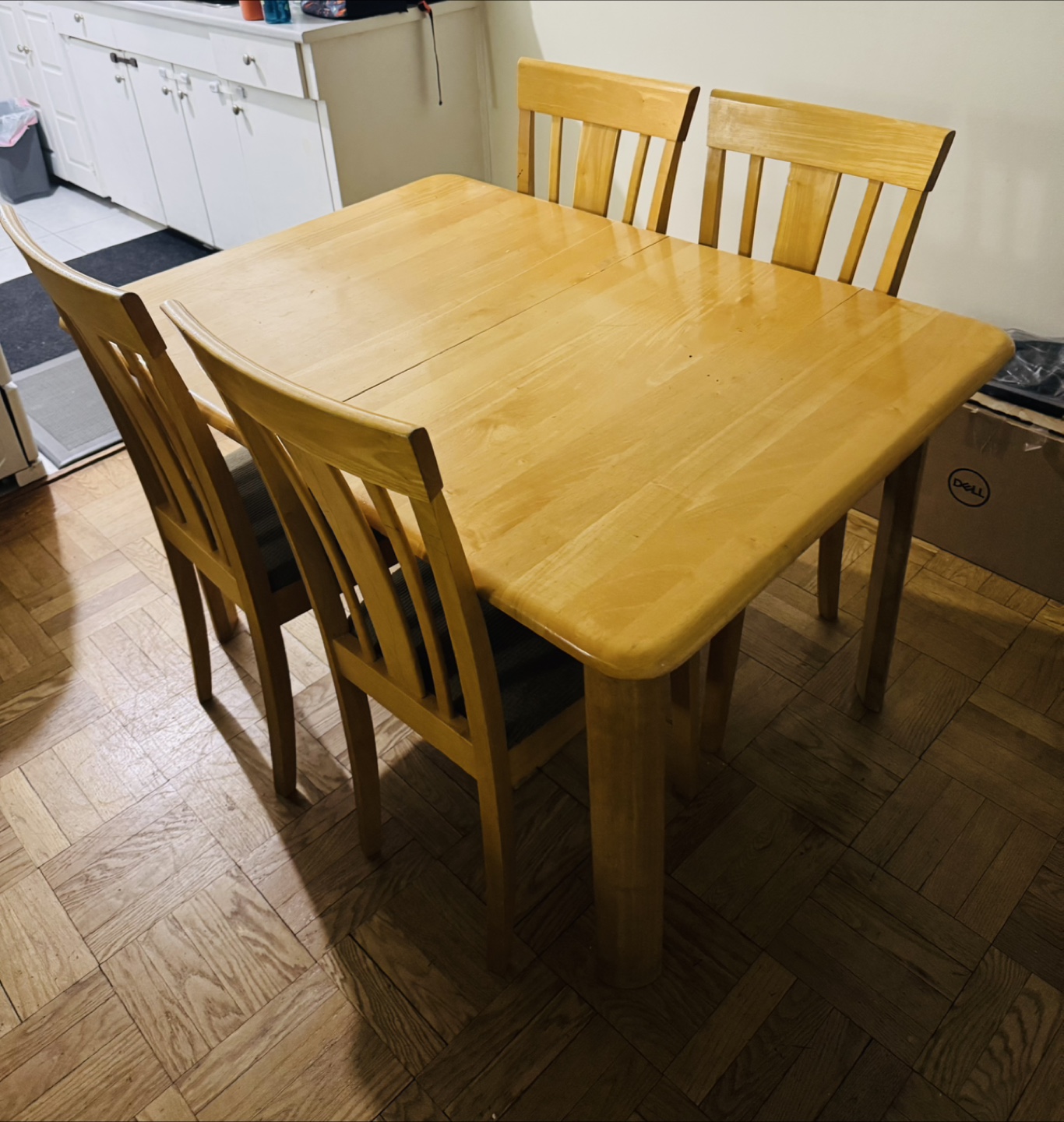 Wooden Dining Table with 4 Chairs