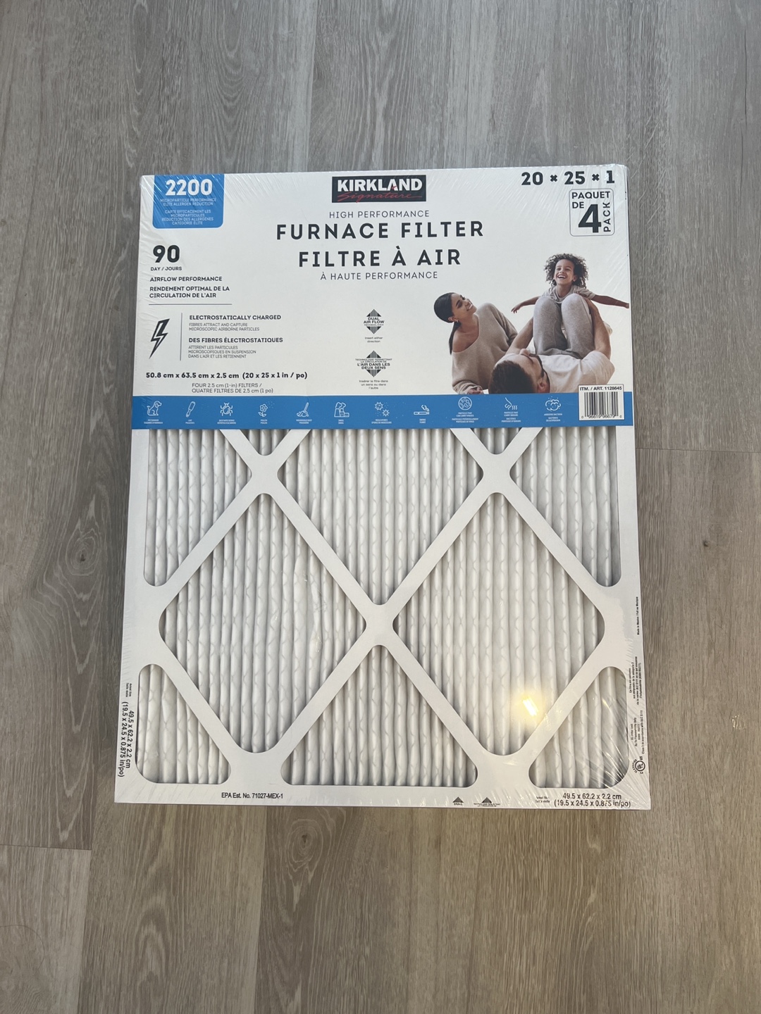 Kirkland Signature Furnace Filter 20x25x1 (4-Pack)