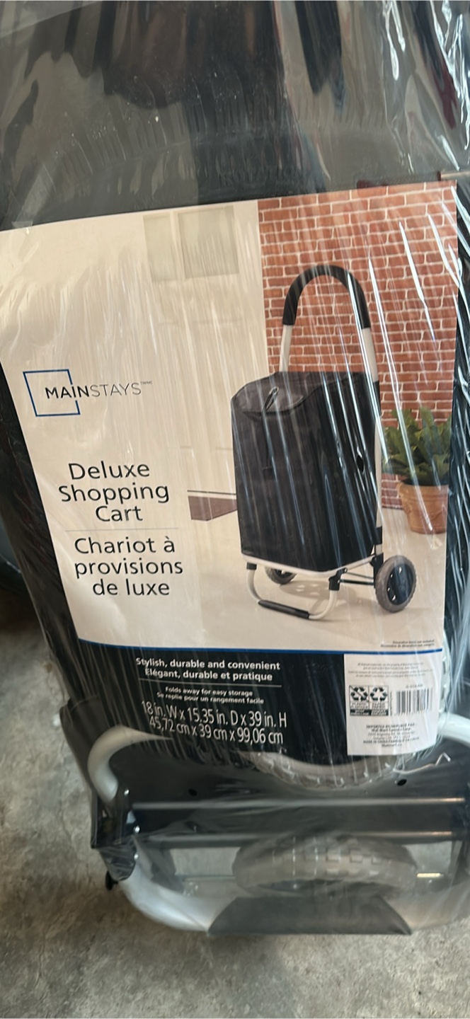 Mainstays Deluxe Shopping Cart - New in Package! - photo 3