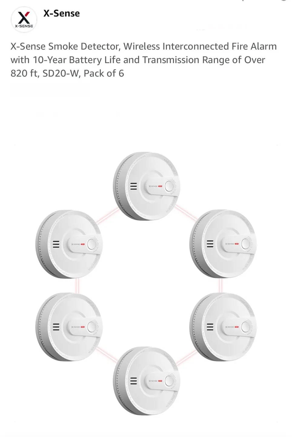 X-Sense SD20-W Smoke Detector (6-Pack) thumbnail