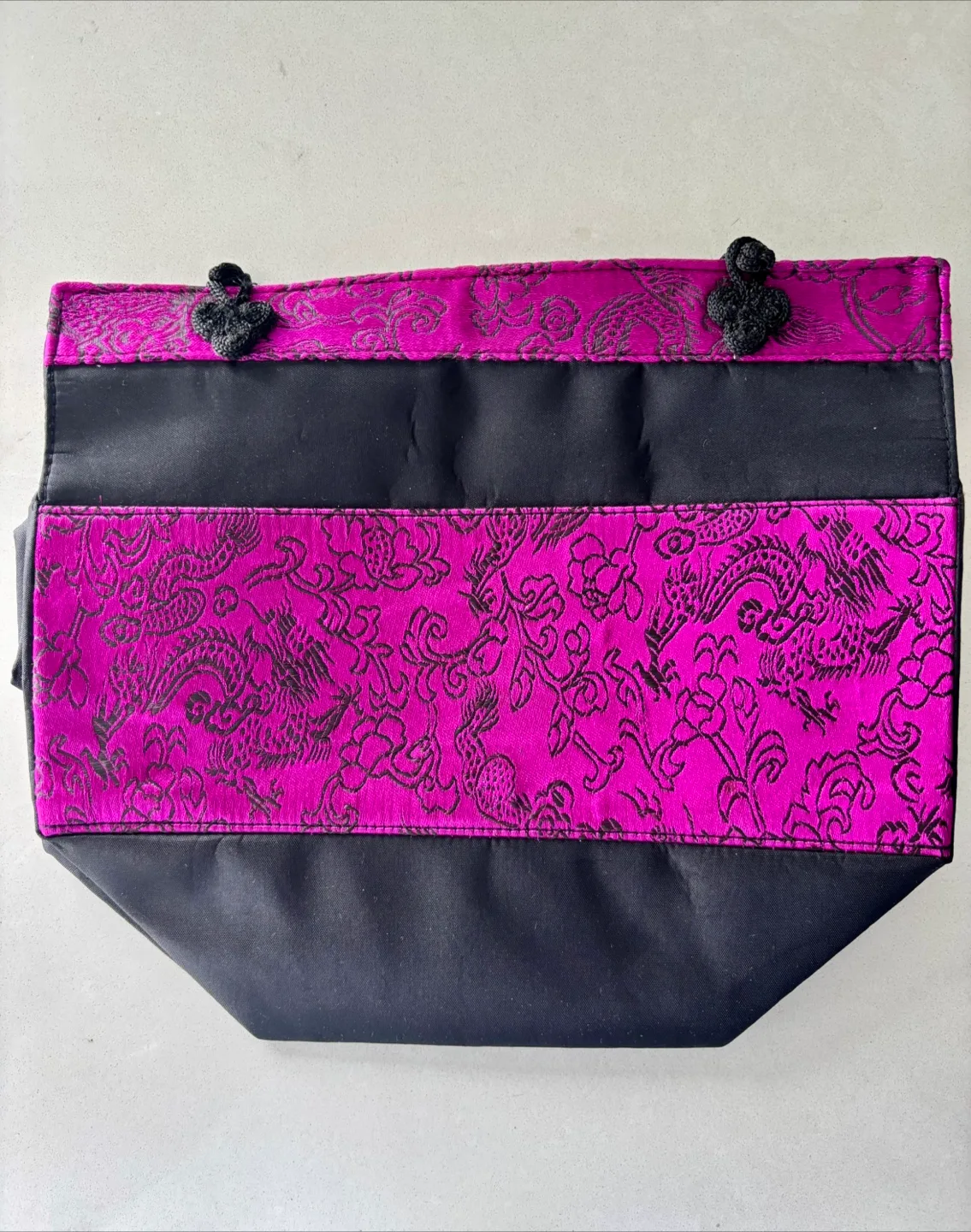 Black & Magenta Floral Makeup Bag #freecycle thumbnail