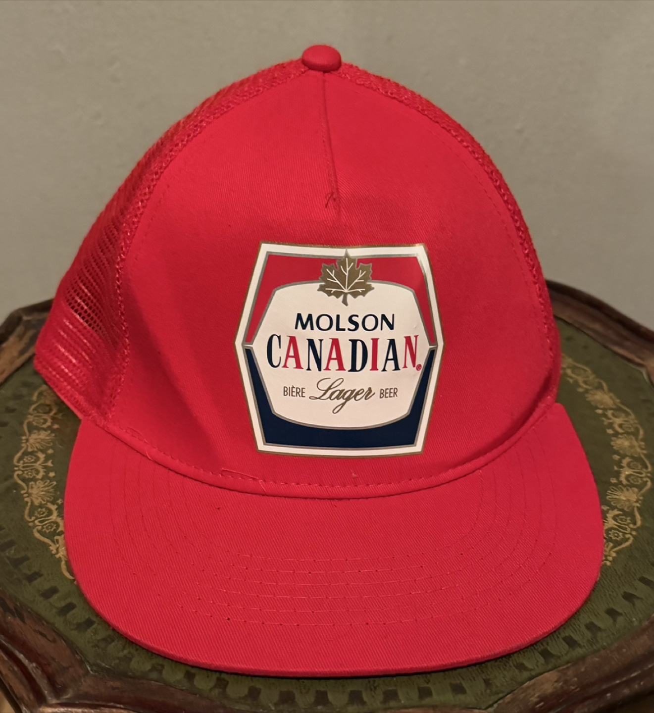 Brand New Molson Canadian Retro Style Red Trucker Hat
