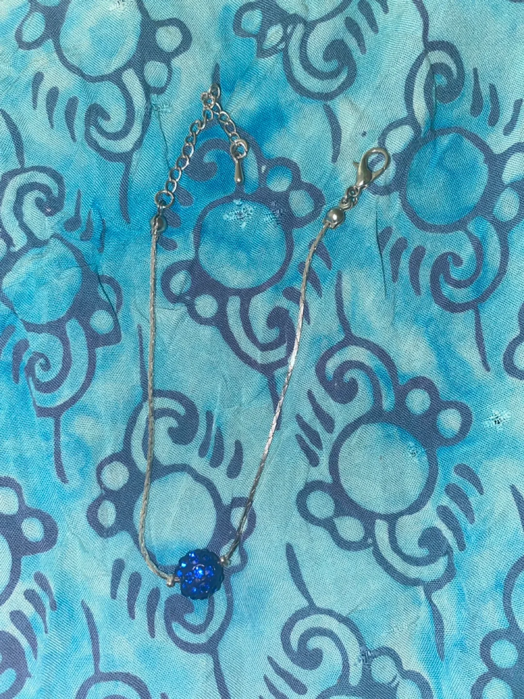 Silver Bracelet with Blue Bead thumbnail