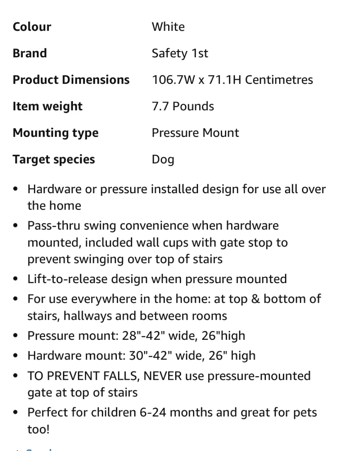 New Safety 1st Lift, Lock & Swing Gate - White image indicator(9)