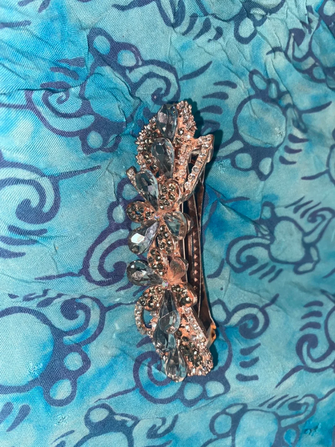 Rose Gold Floral Hair Clip thumbnail