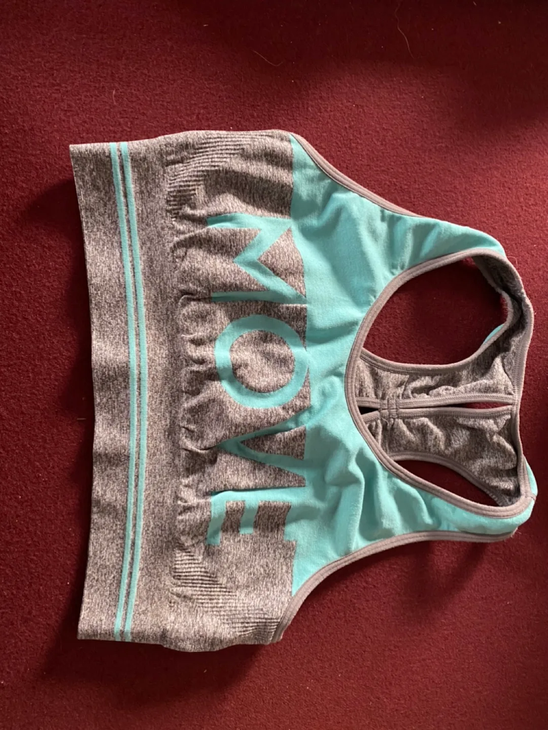 Gray & Aqua Sports Bra - Size Small thumbnail