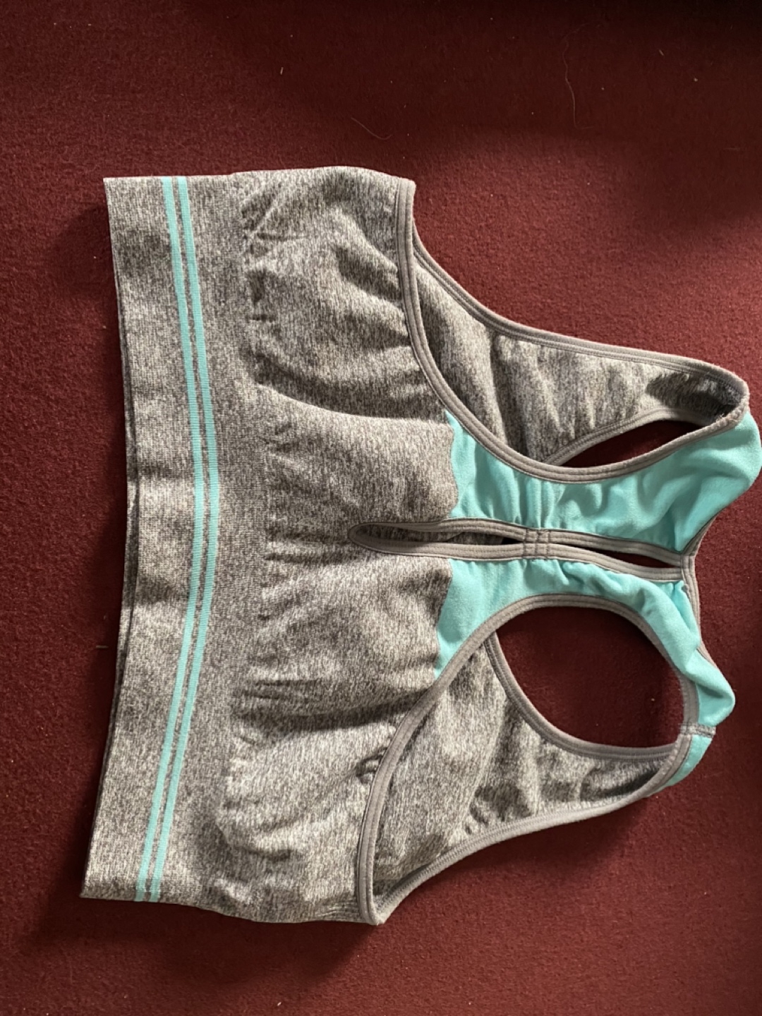 Gray & Aqua Sports Bra - Size Small - photo 2