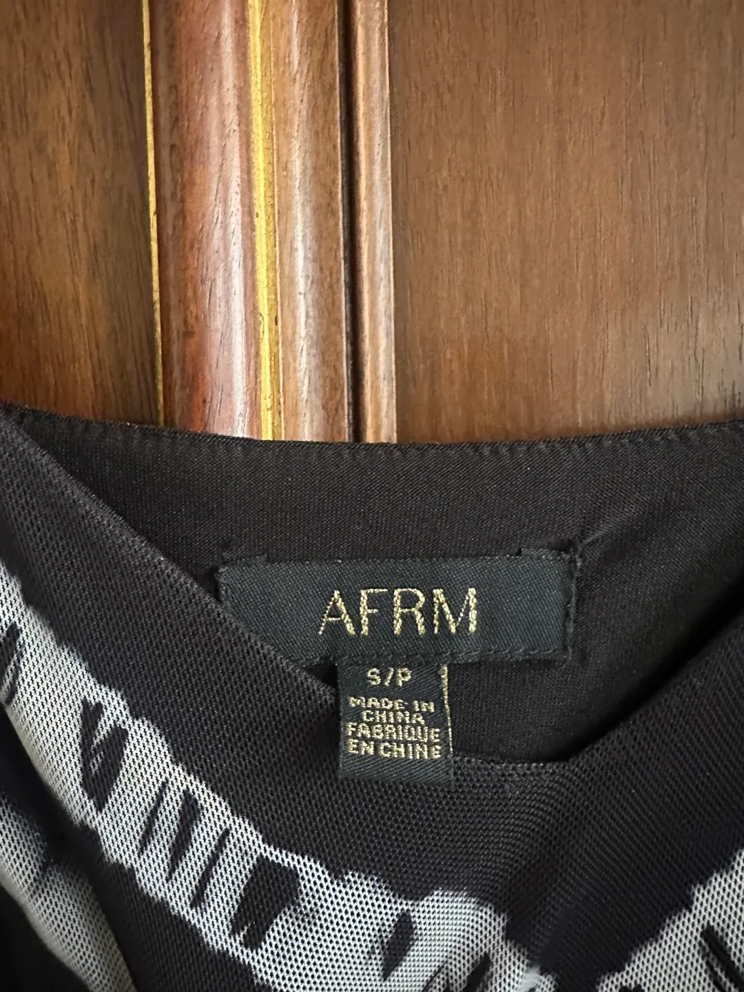 AFRM Black & White Tie-Dye Mesh Dress Adjustable Strap Sz Small image indicator(3)