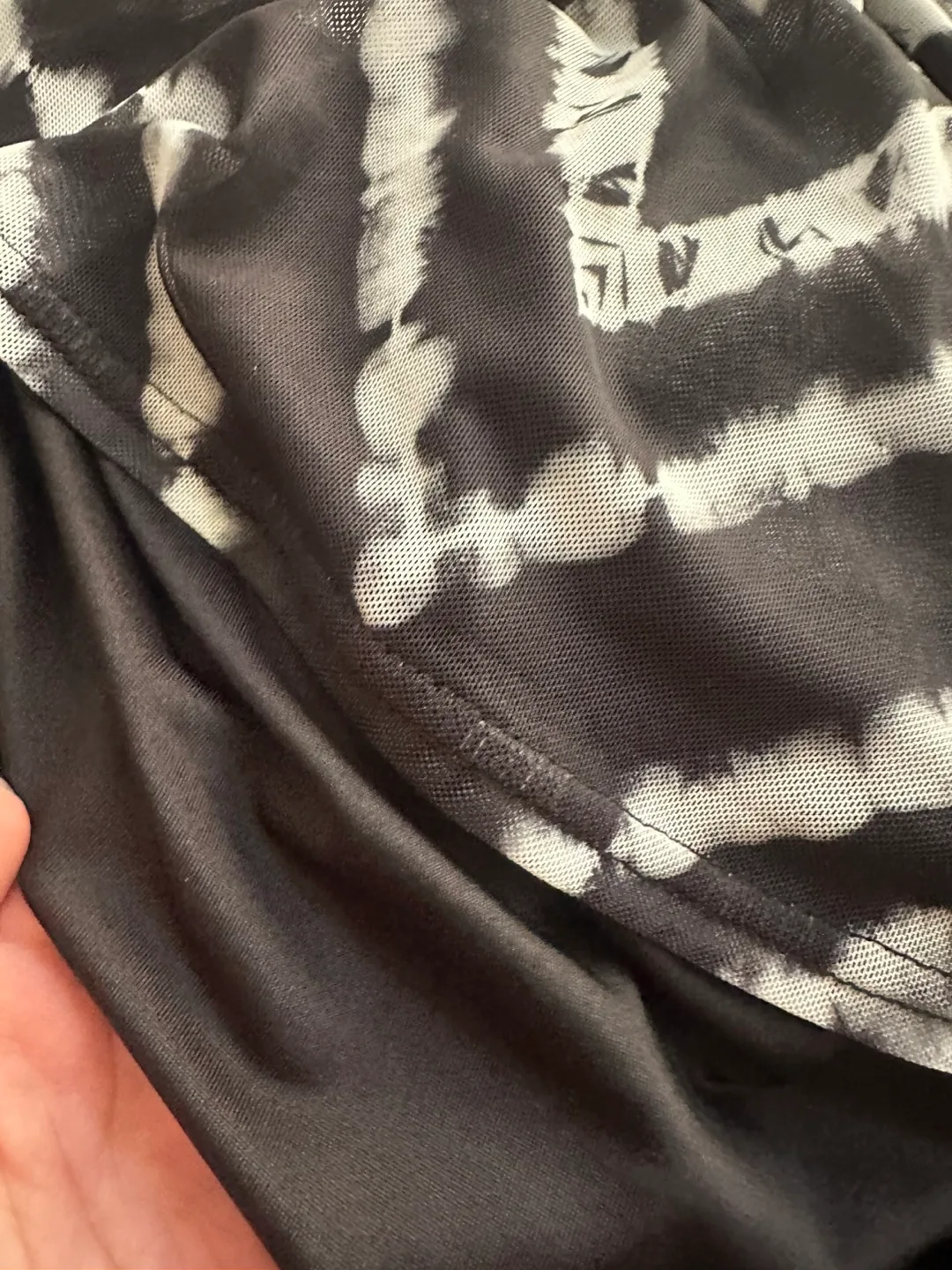 AFRM Black & White Tie-Dye Mesh Dress Adjustable Strap Sz Small image indicator(7)