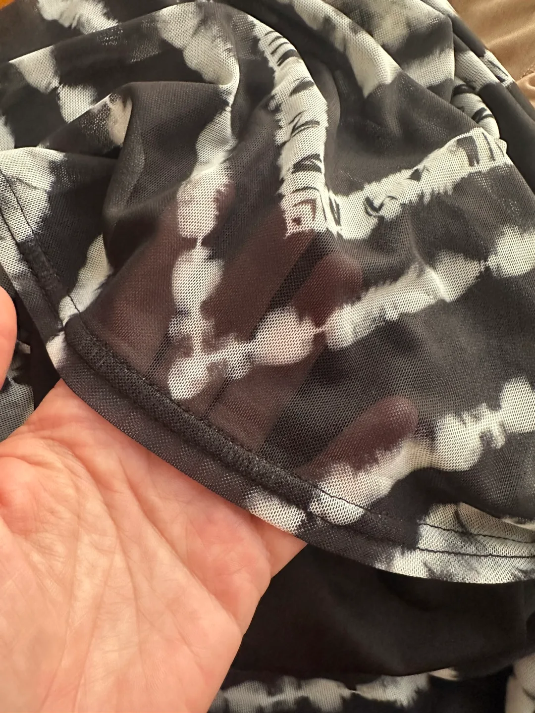 AFRM Black & White Tie-Dye Mesh Dress Adjustable Strap Sz Small image indicator(8)