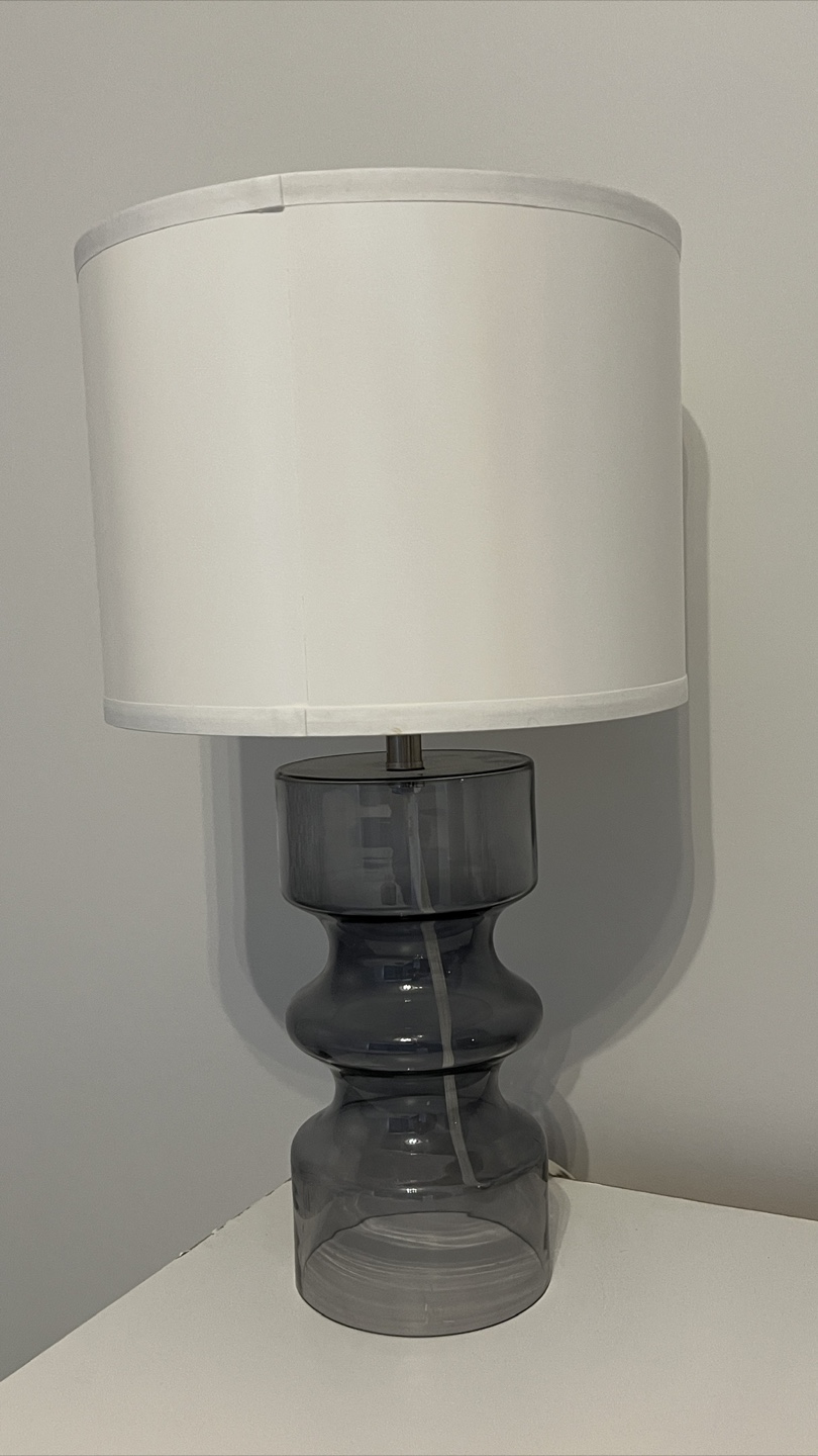 Grey Glass Table Lamp