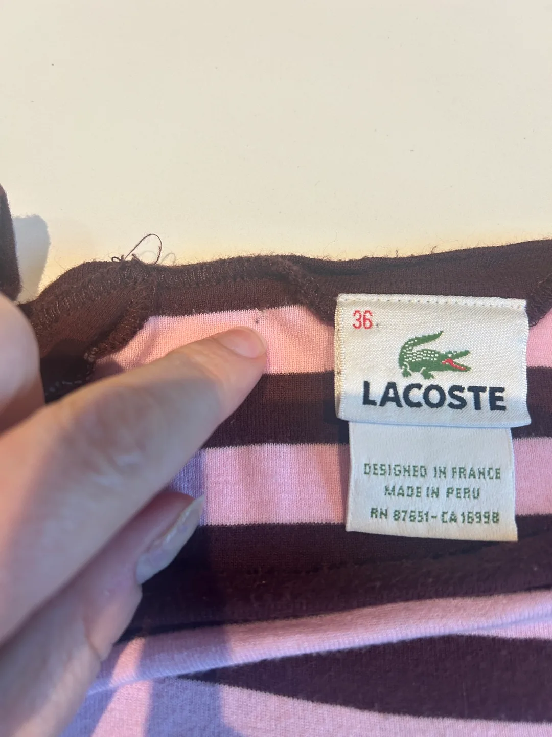Lacoste Long-Sleeve Top - Size 36 (S) image indicator(4)