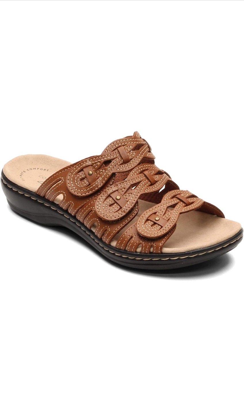 Clarks Collection Brown Leather Sandals