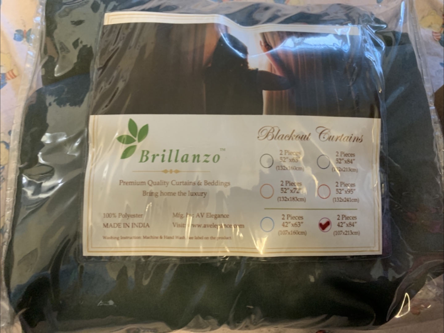 Brillanzo Blackout Curtains, 52"x63", 2 Panels