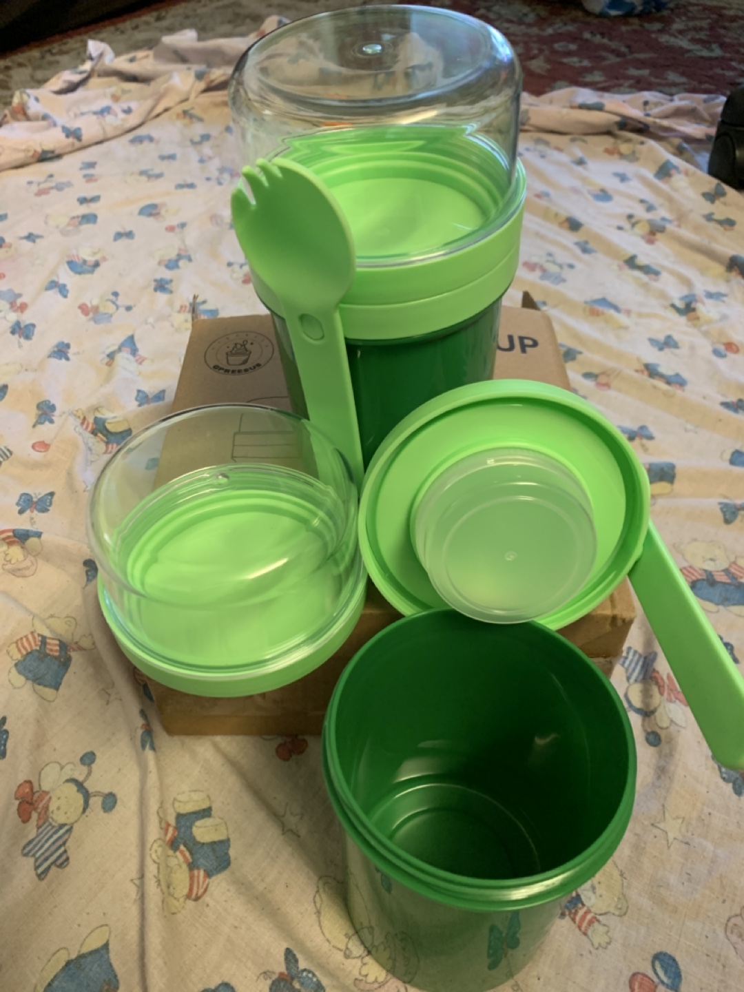Green Yogurt Cup with Spoon 800ml + 900ml - photo 2