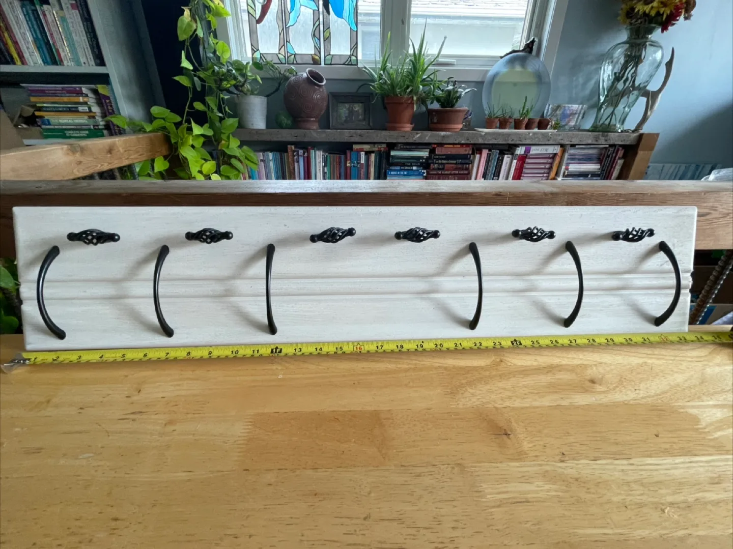 Hardwood Shelf Hanger - hang up coats or Towels thumbnail