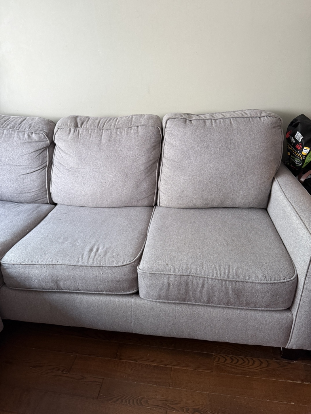 Light Grey Sectional Sofa with Chaise - photo 2