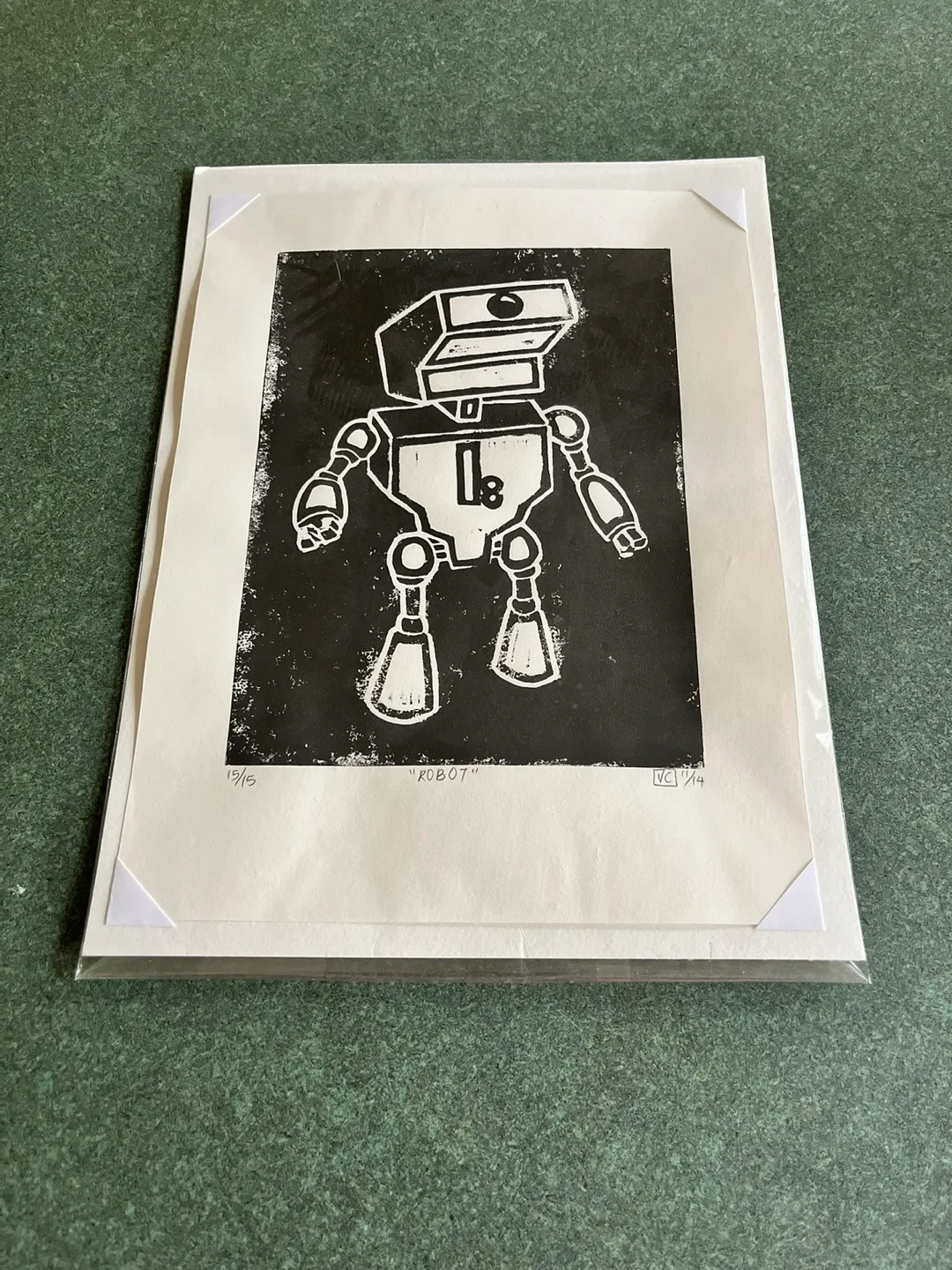 Robot screen Print - Black and White Art Planet of the Eyes thumbnail