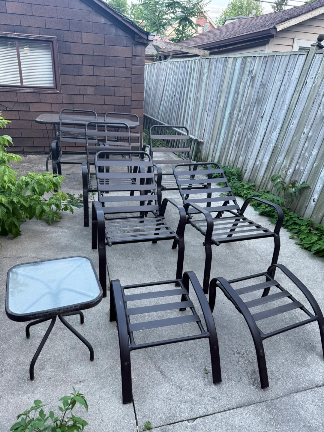 Outdoor Patio Set with 6 Chairs, Table, and Ottomans image indicator(3)