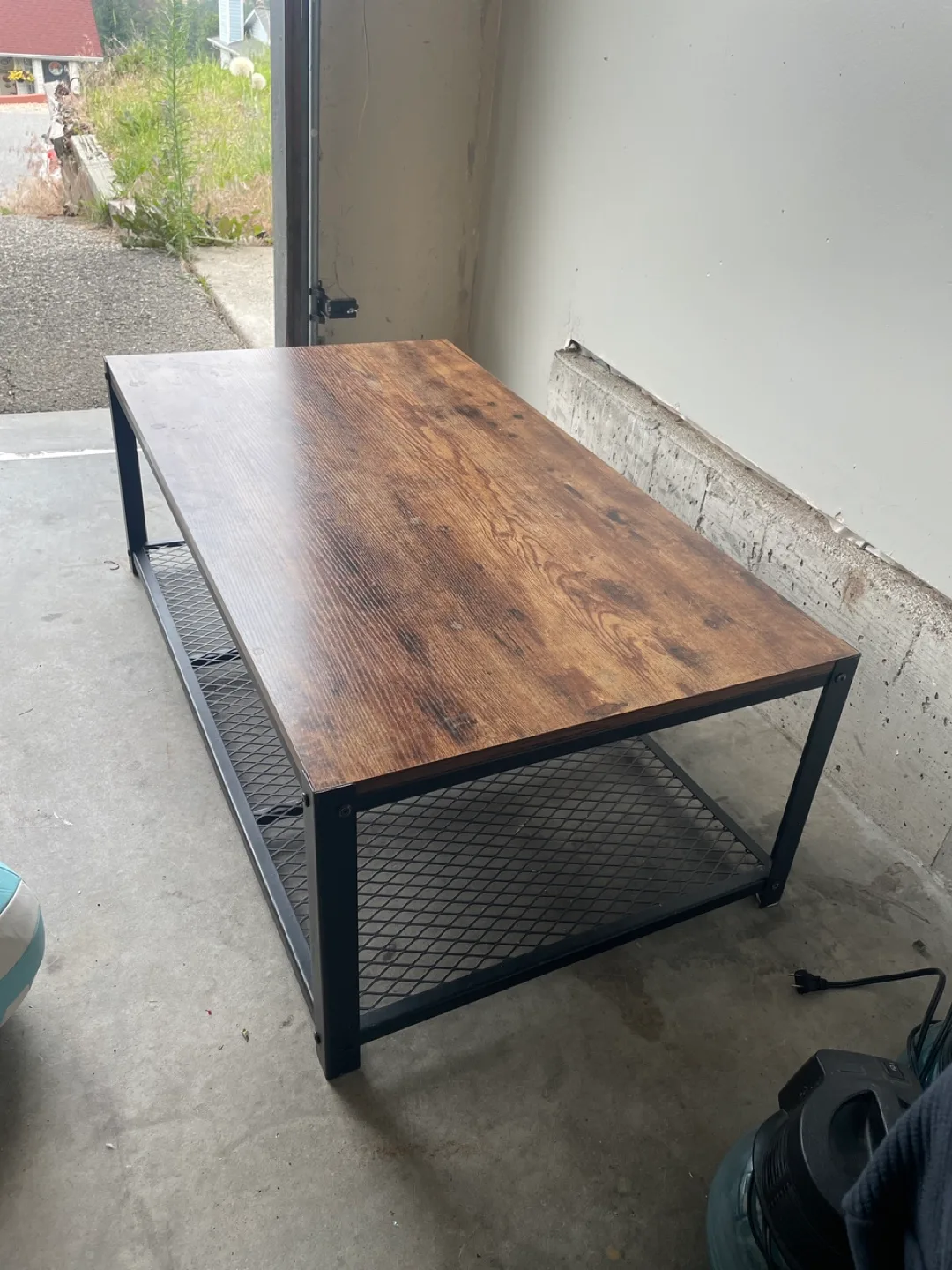 Coffee Table with Shelf - Wood & Metal Frame thumbnail