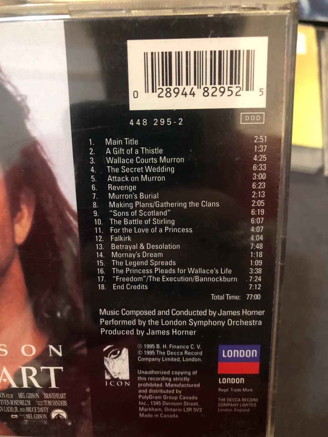 Braveheart Original Motion Picture Soundtrack CD image indicator(5)