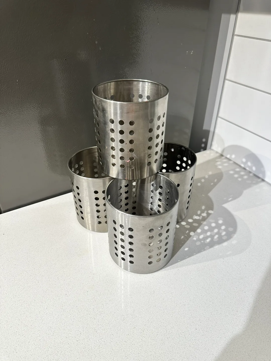 Set of Four IKEA Stainless Steel Utensil Holder thumbnail