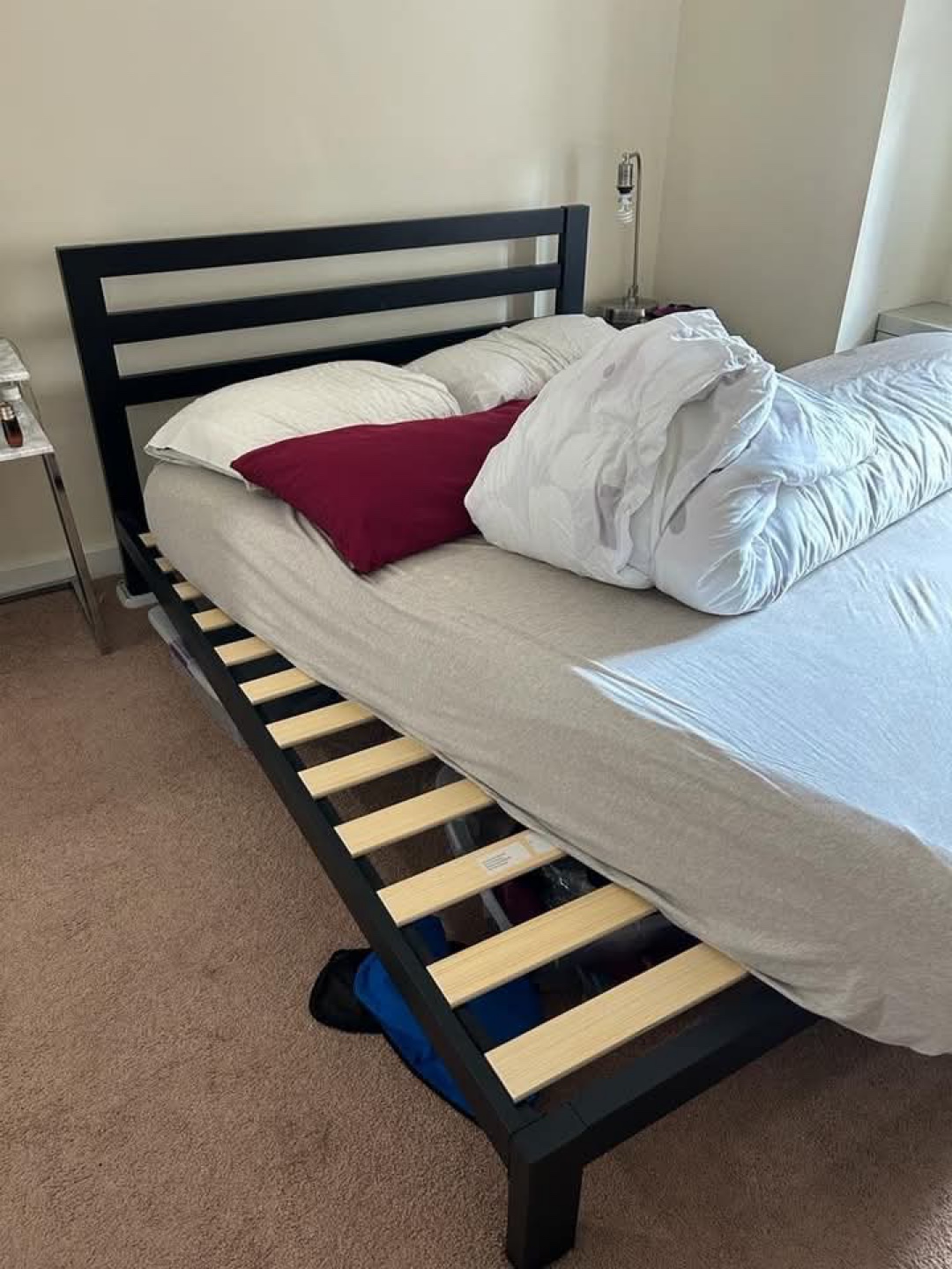 Queen Size Black Metal Bed Frame + Tuft and Needle Mattress - photo 3