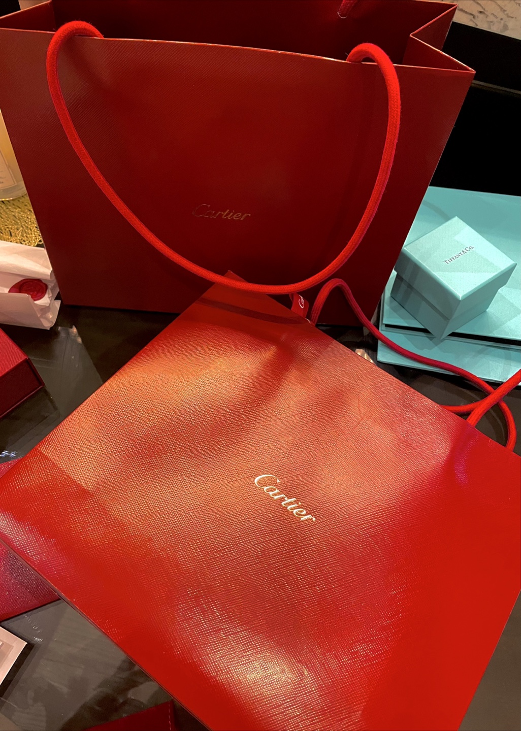 Authentic Cartier Red Suede Jewelry Pouches & Boutique bags - photo 2