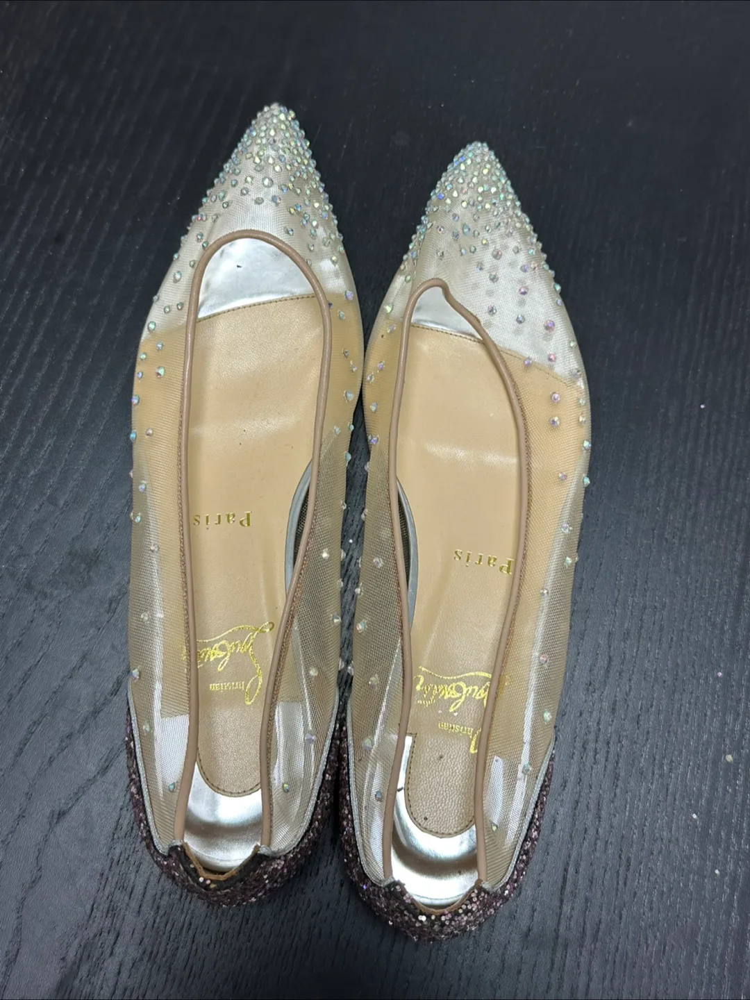 Christian Louboutin Mesh Glitter Flats - Size 39 image indicator(2)