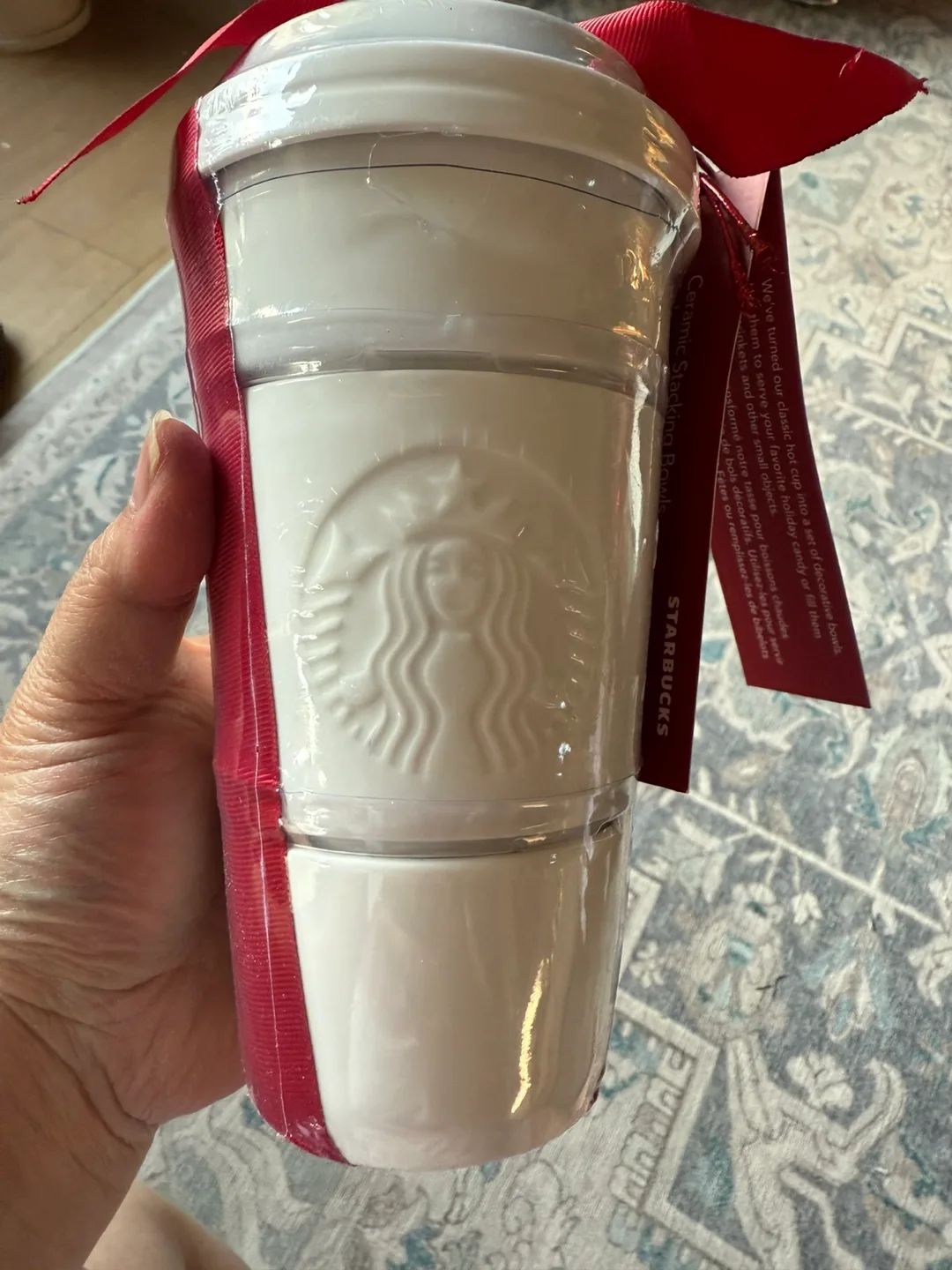 2012 Starbucks Coffee Mug Stacking Candy Dish thumbnail