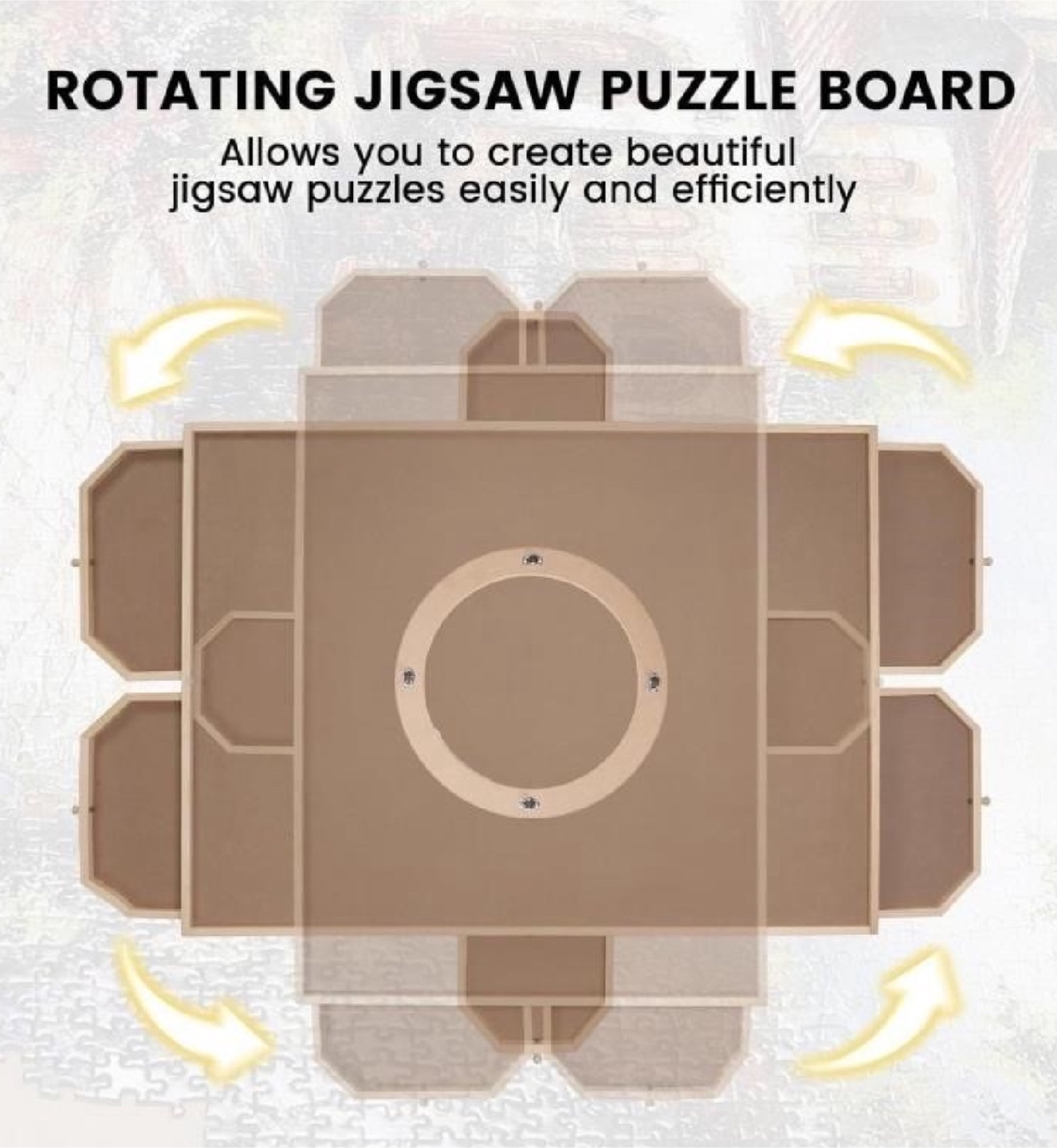 Rotating Jigsaw Puzzle Board w/ 6 Drawers - photo 2