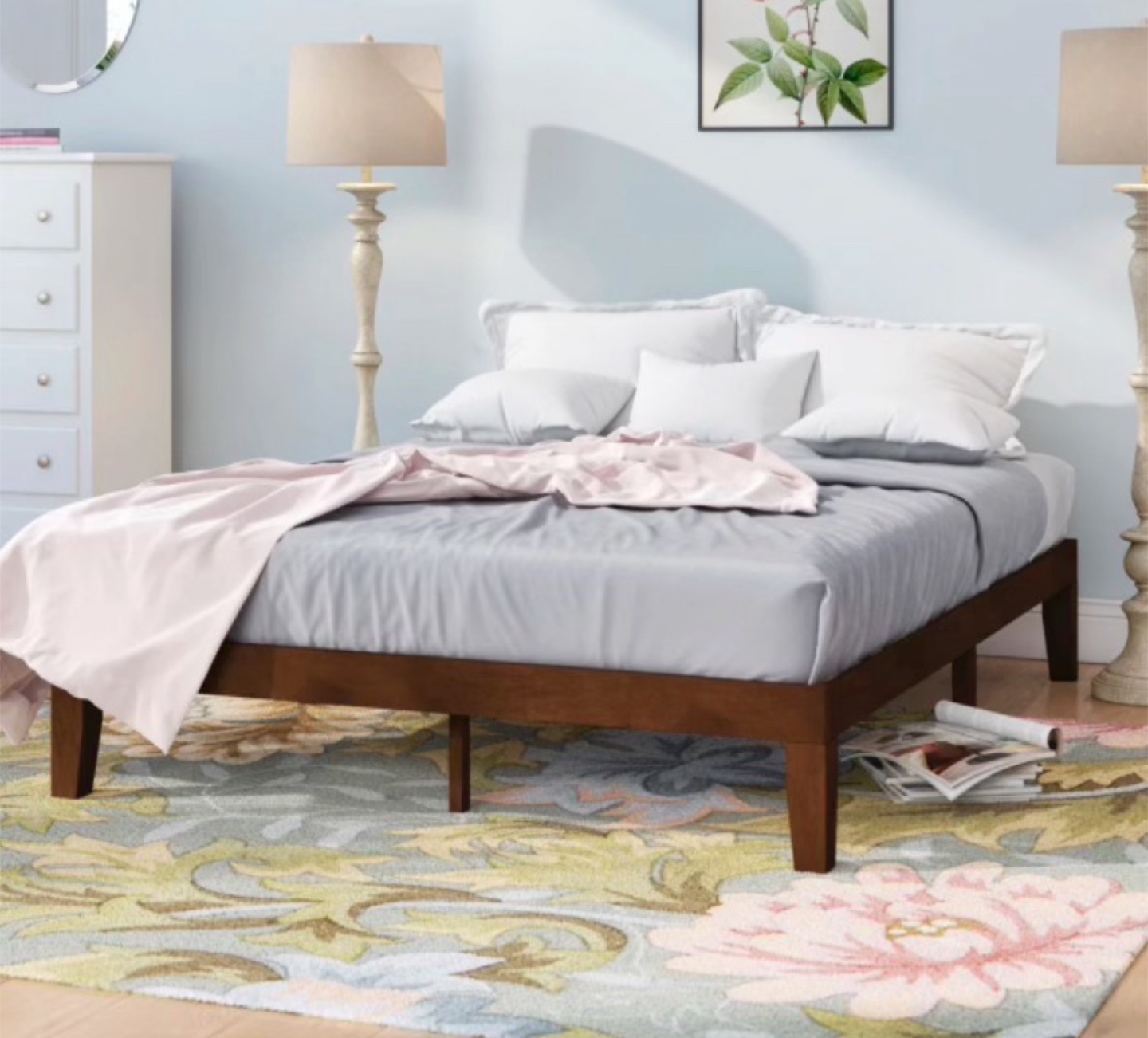 Wooden Bed Frame + Mattress (Queen) - photo 2