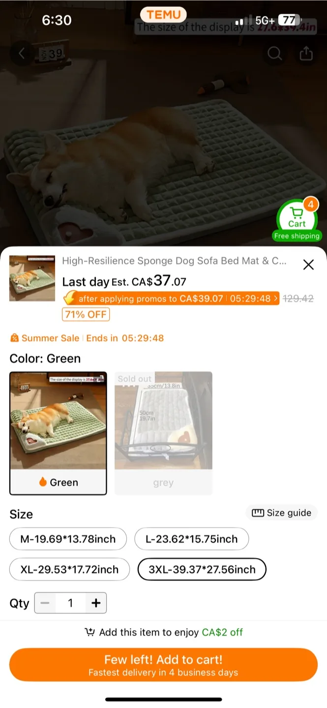 Dog/Cat/Animals Sponge Sofa Bed image indicator(7)