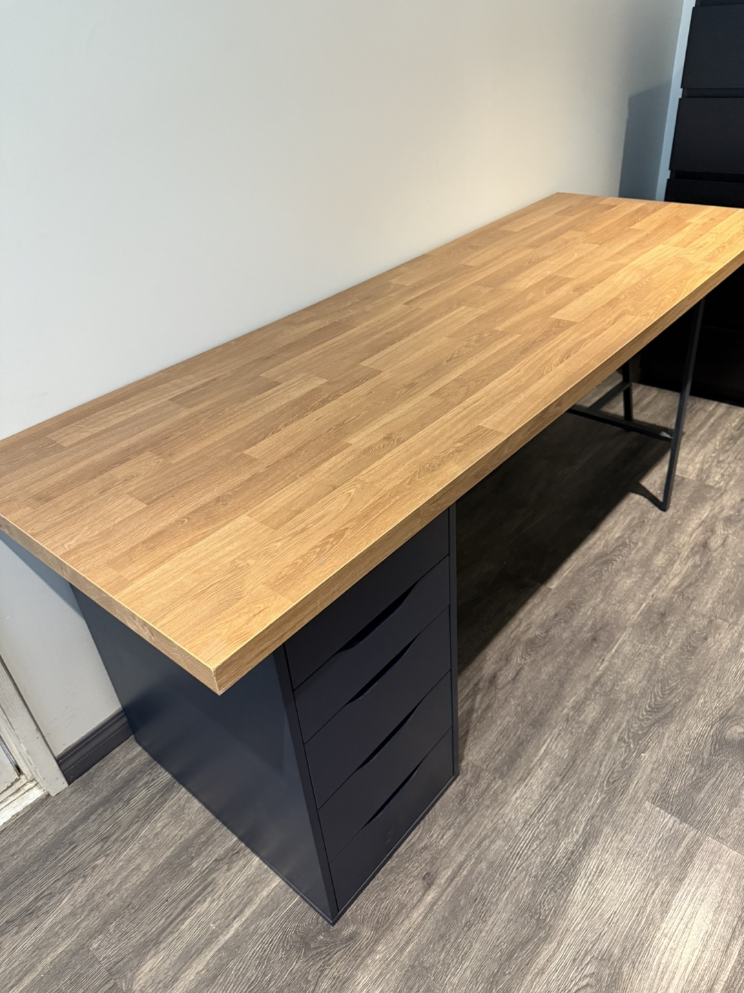 IKEA Desk with Drawers - Wood & Blue - photo 2