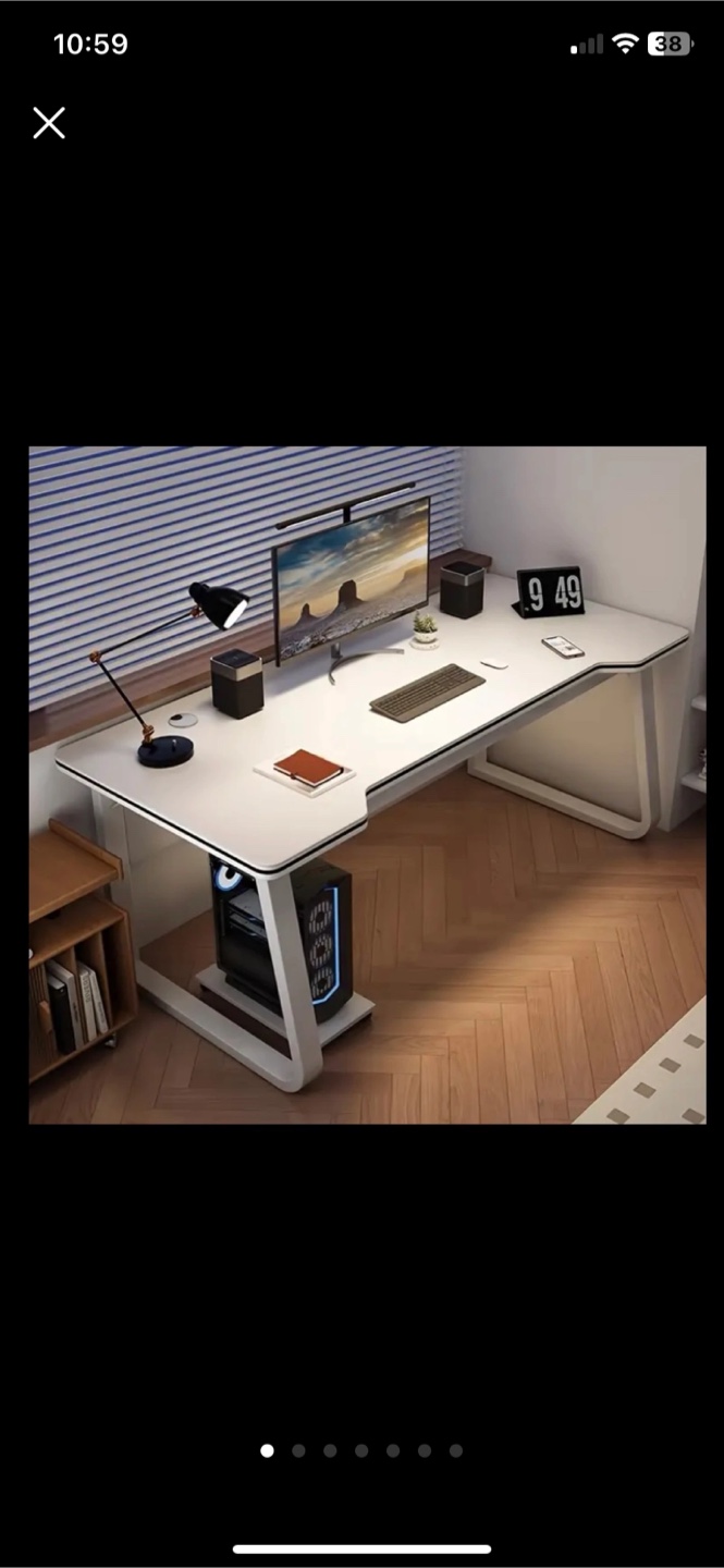 Curved Gaming Desk White