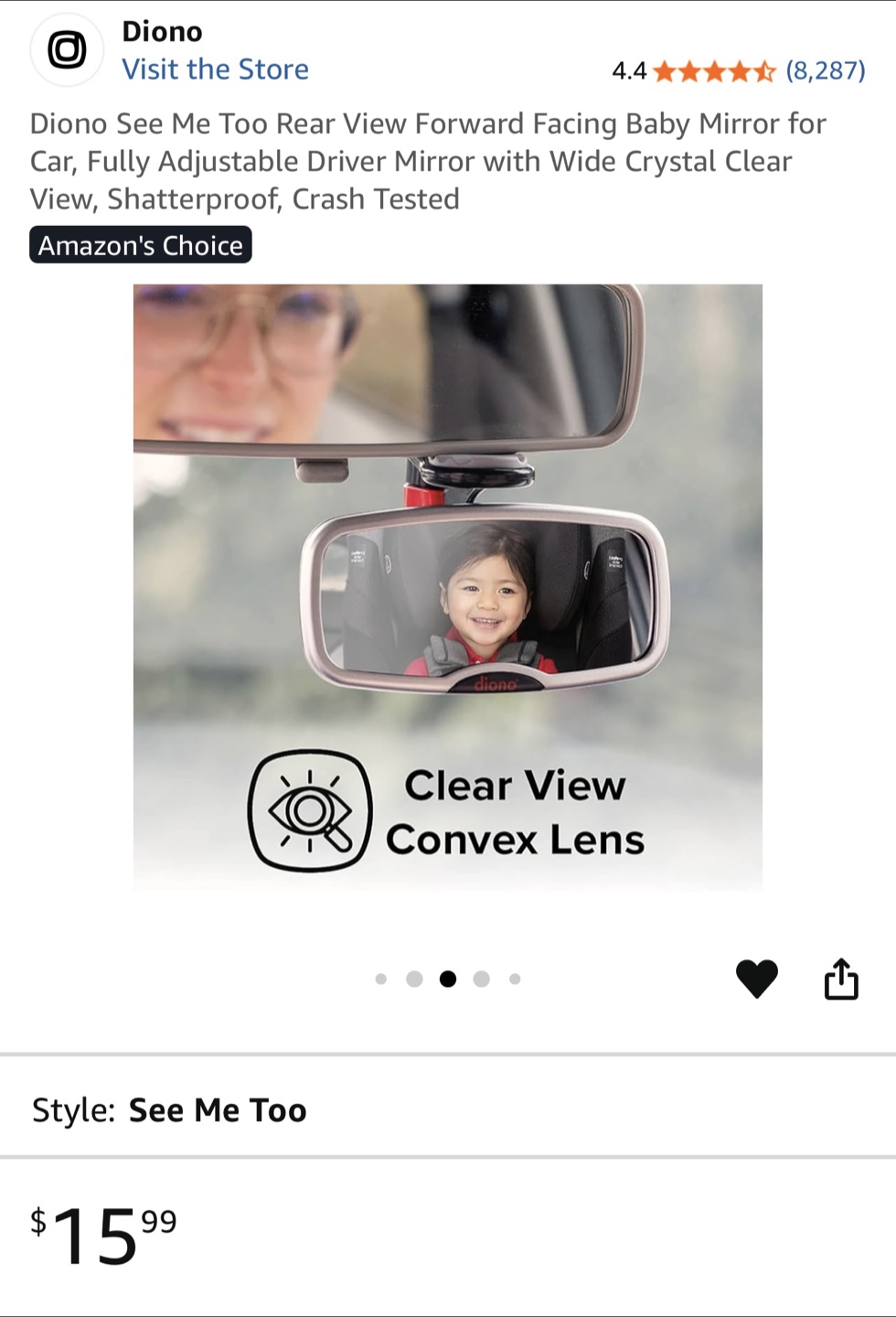 Baby mirror Rear/Forward view
