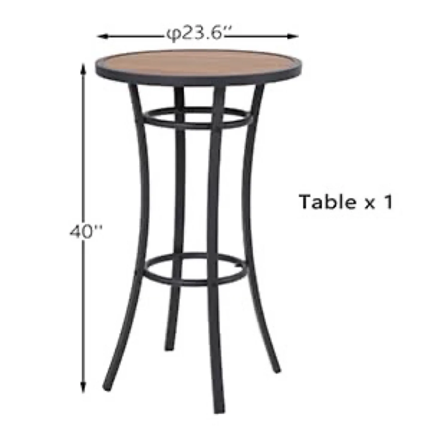 Naga Bahna Outdoor Bar Height Bistro Table, 40-Inch image indicator(3)