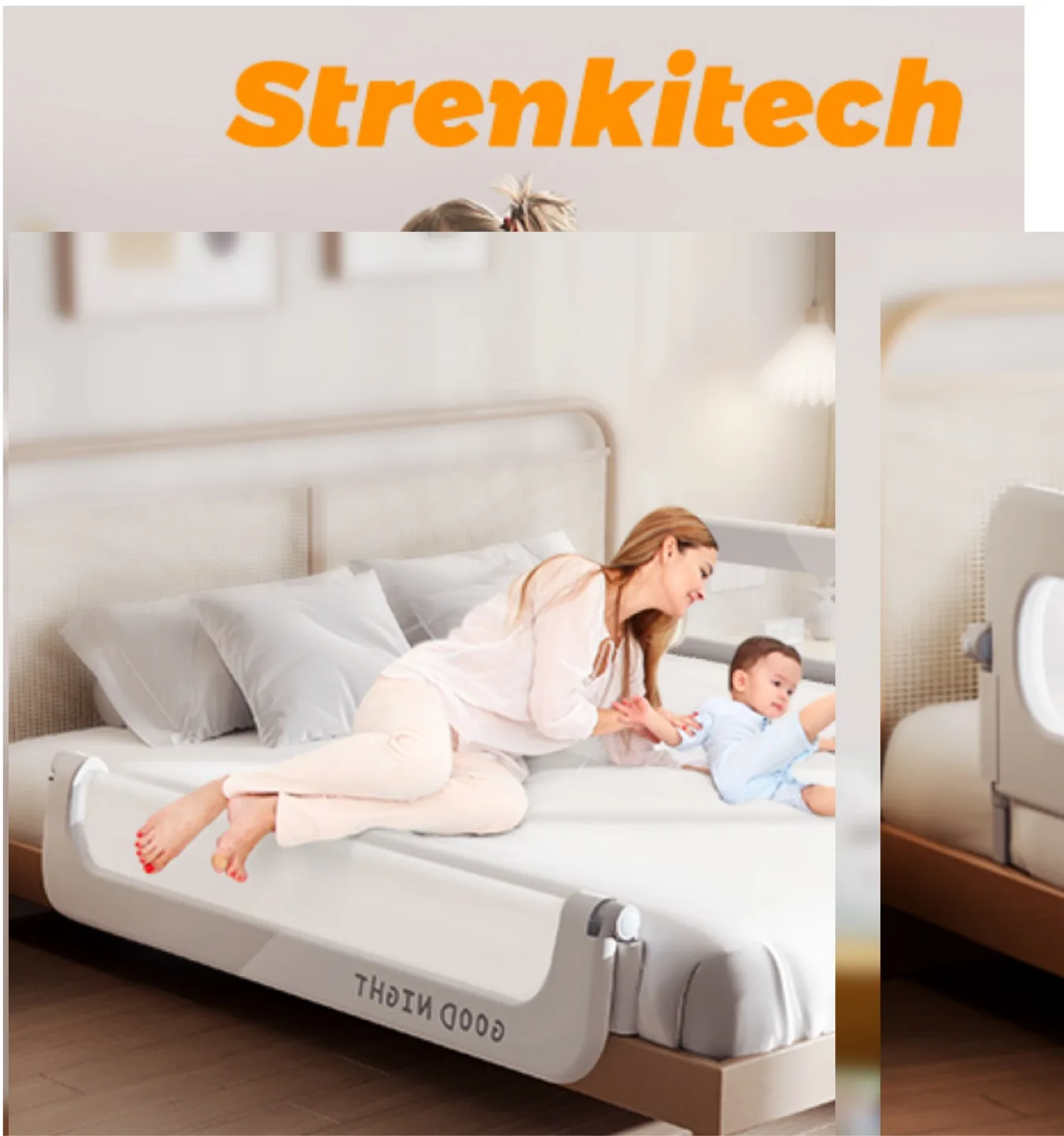 Brand New Strenkitech Foldable Toddler Kids Bed Rail image indicator(2)