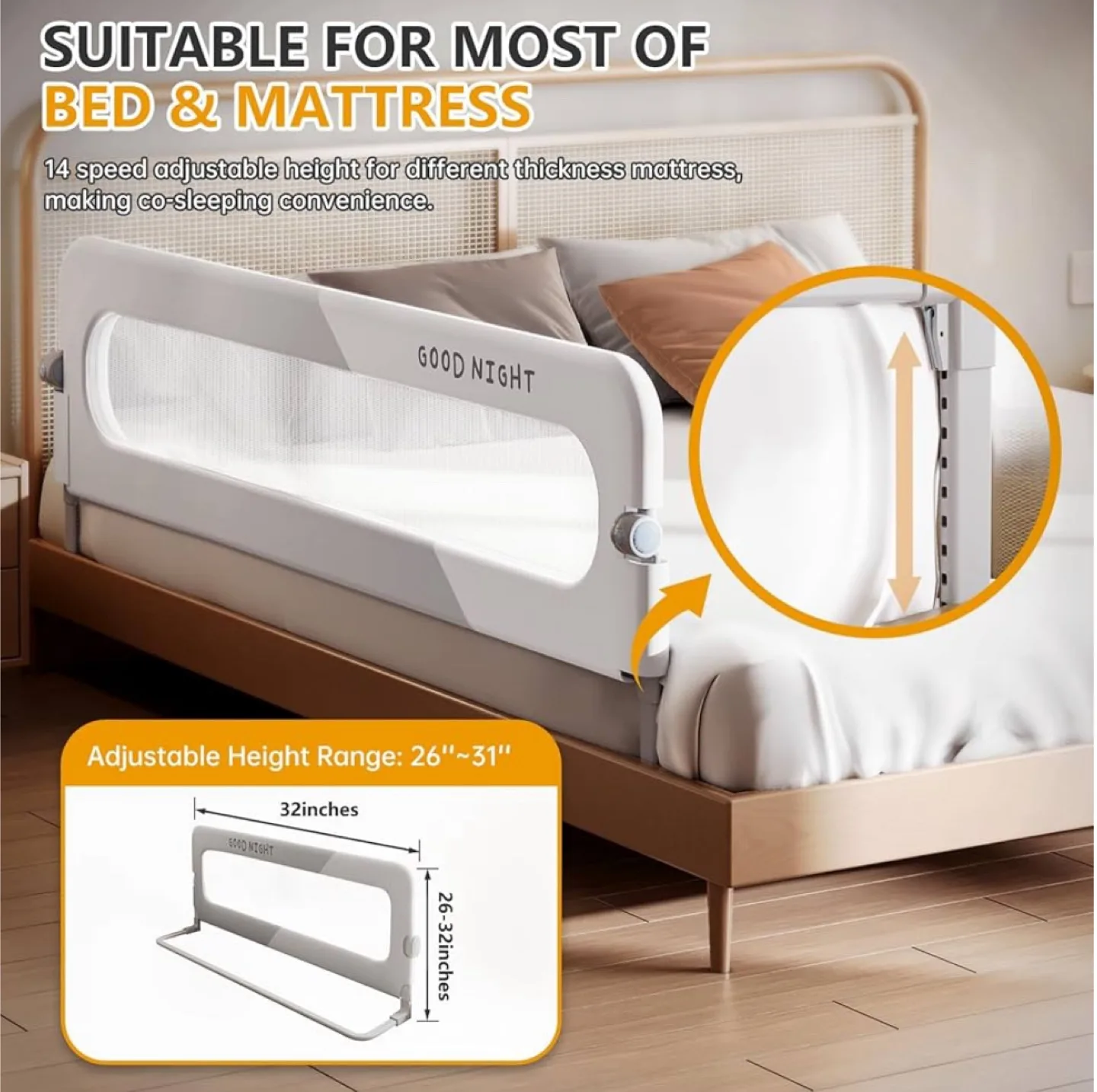 Brand New Strenkitech Foldable Toddler Kids Bed Rail image indicator(4)