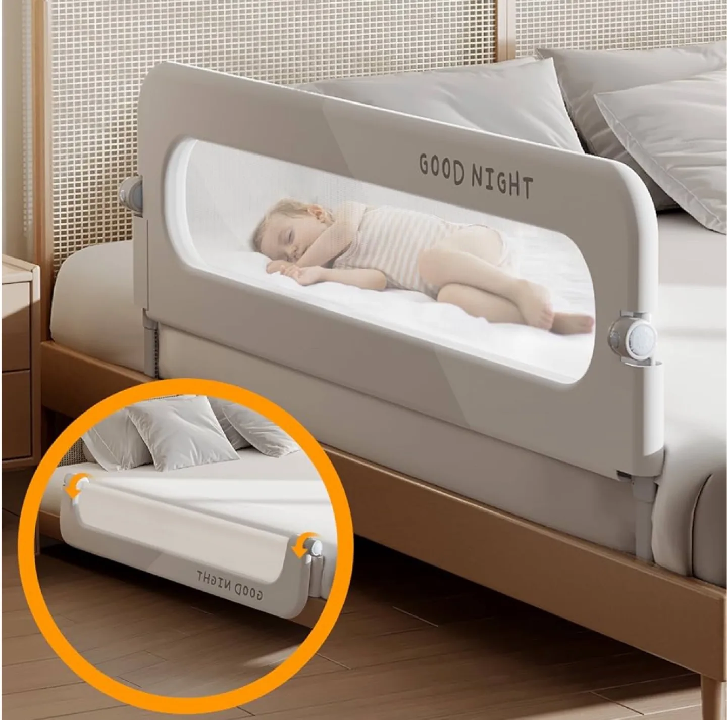 Brand New Strenkitech Foldable Toddler Kids Bed Rail image indicator(3)