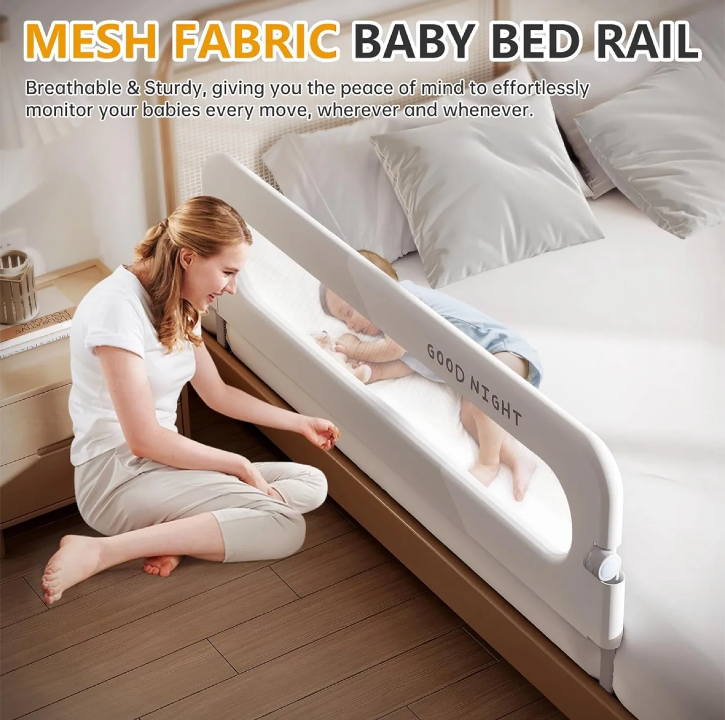 Brand New Strenkitech Foldable Toddler Kids Bed Rail image indicator(5)
