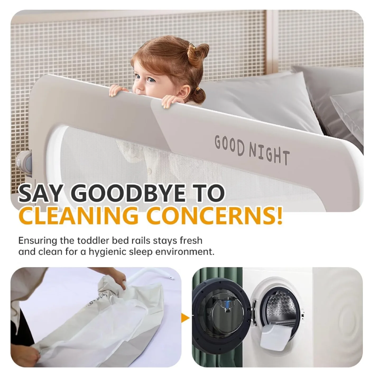 Brand New Strenkitech Foldable Toddler Kids Bed Rail image indicator(7)