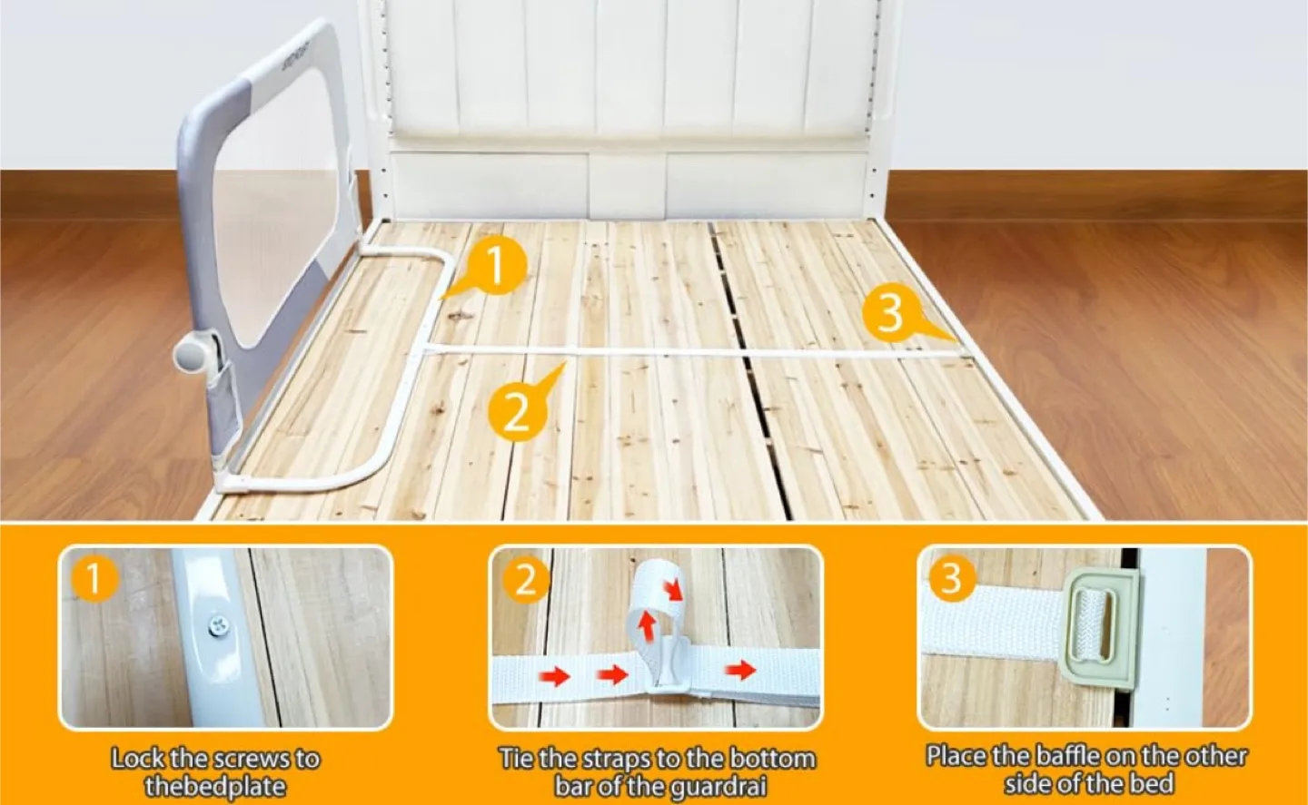 Brand New Strenkitech Foldable Toddler Kids Bed Rail image indicator(9)