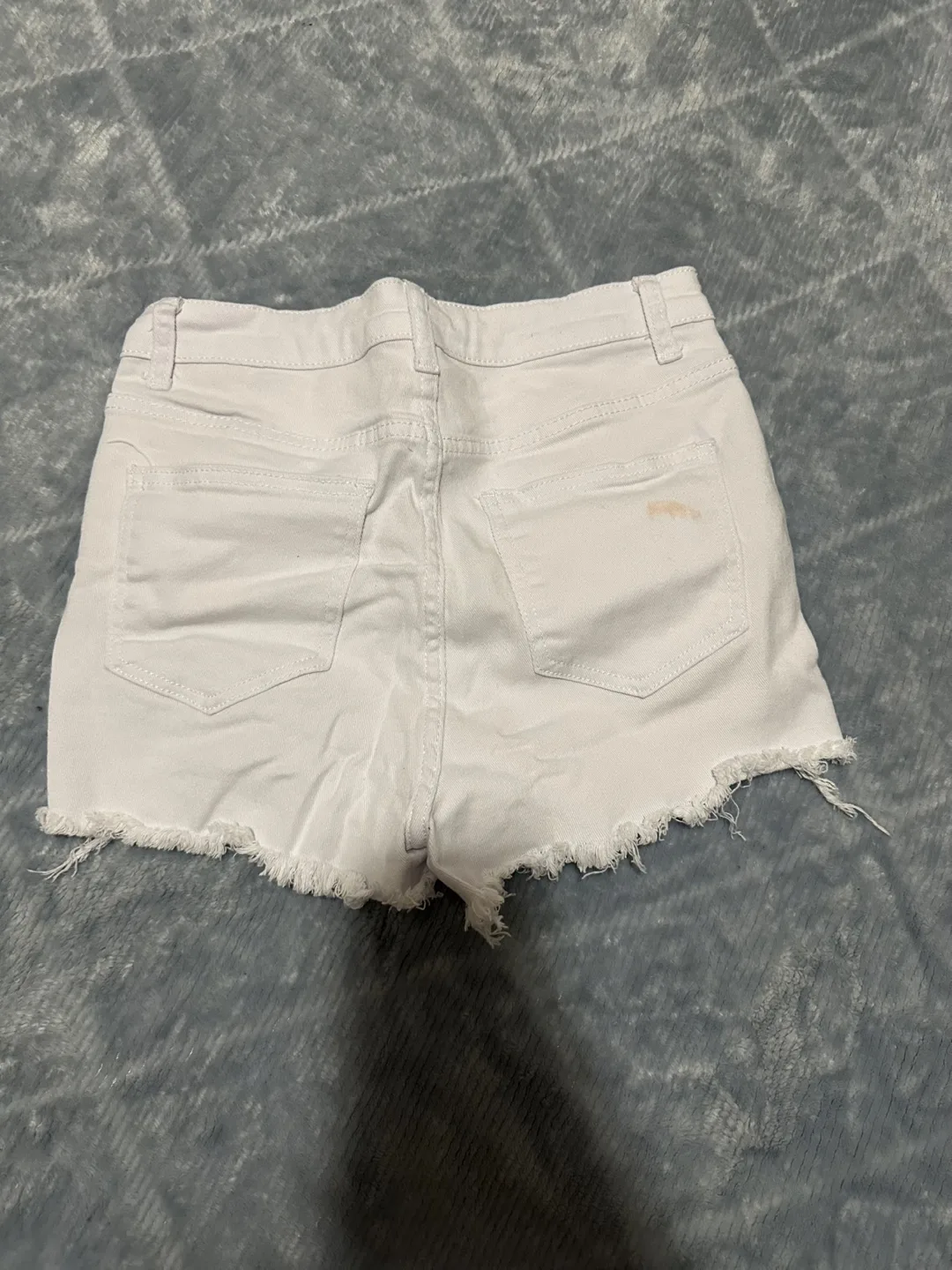 White Ripped Denim Shorts thumbnail