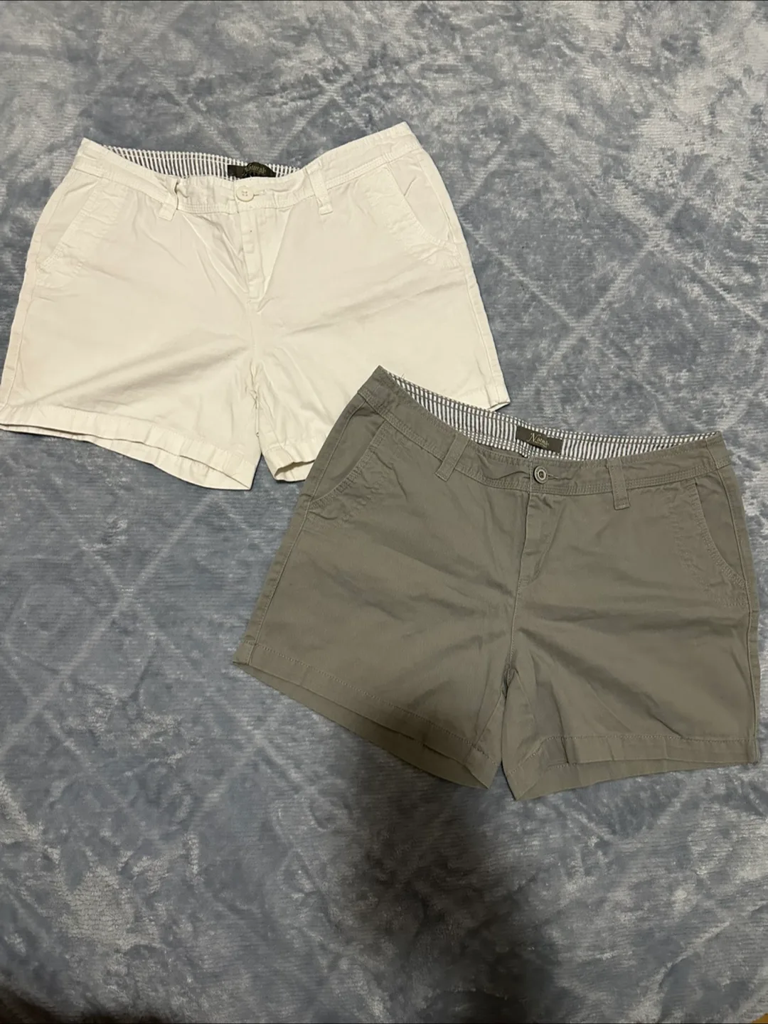 Two Pairs of Shorts - White and Olive thumbnail