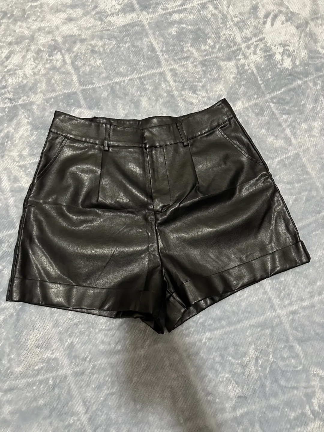 Black Faux Leather Shorts thumbnail